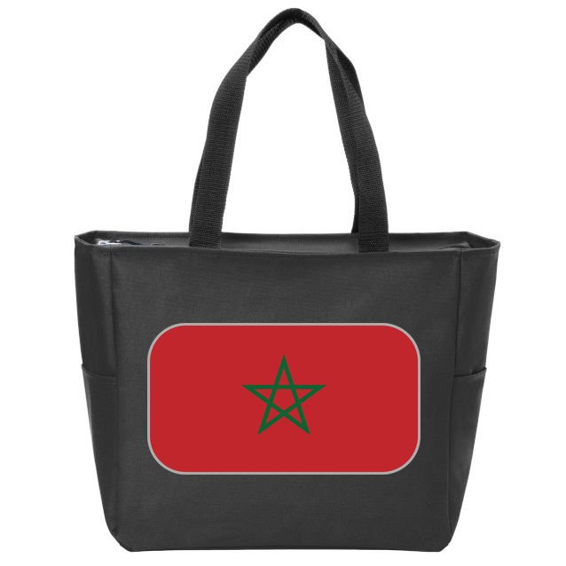 Morocco Soccer Moroccan Flag Zip Tote Bag