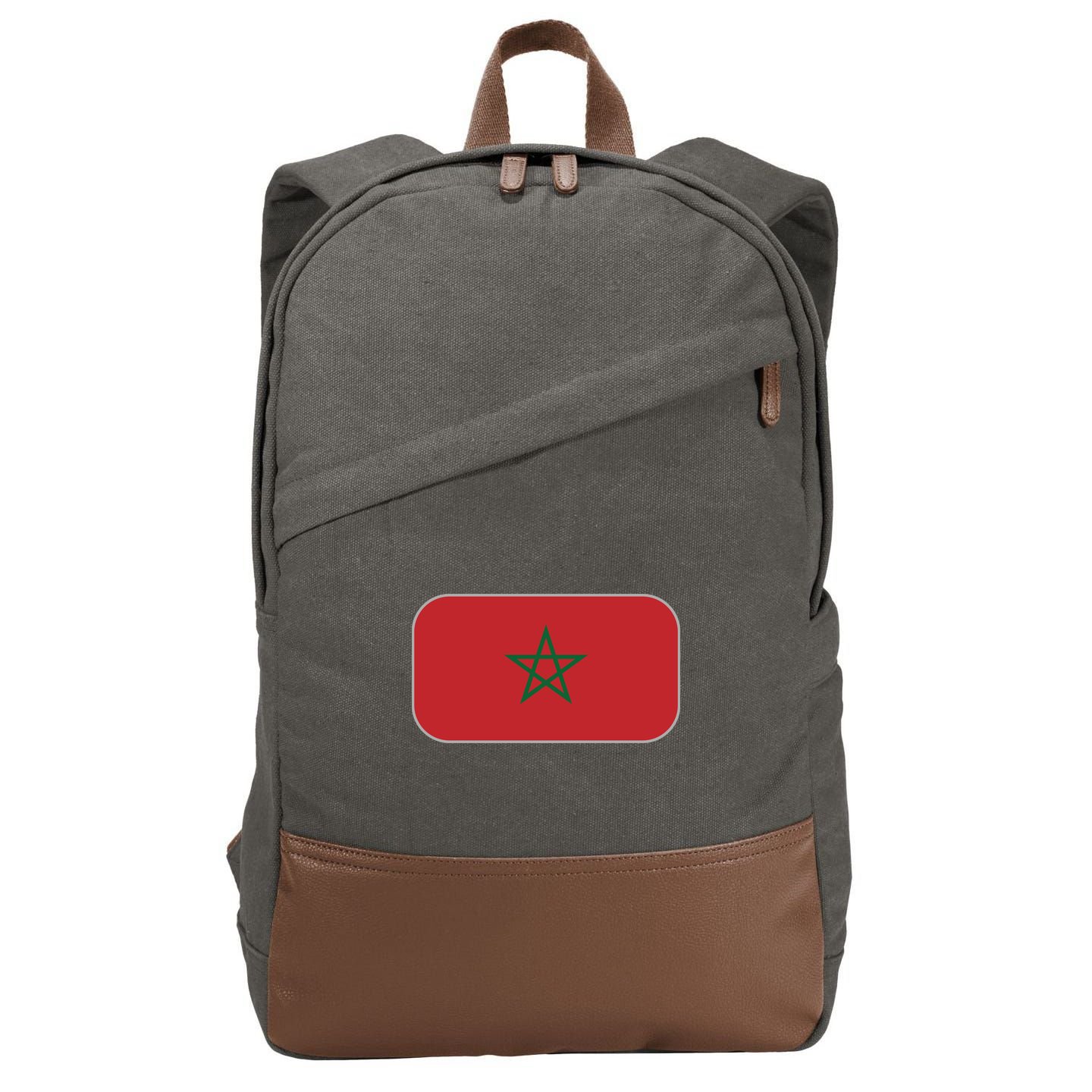 Morocco Soccer Moroccan Flag Cotton Canvas Backpack