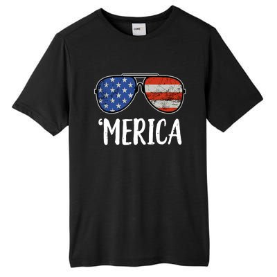 Merica Sunglasses 4th Of July USA American Flag Tall Fusion ChromaSoft Performance T-Shirt