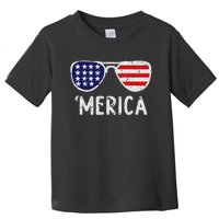 Merica Sunglasses 4th Of July Usa Toddler T-Shirt