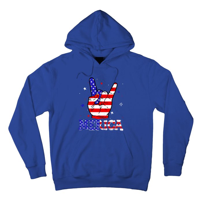 Merica Sign 4th Of July Vintage America Flag Retro Usa Funny Gift Hoodie