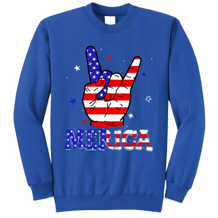 Merica Sign 4th Of July Vintage America Flag Retro Usa Funny Gift Sweatshirt