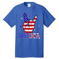 Merica Sign 4th Of July Vintage America Flag Retro Usa Funny Gift Tall T-Shirt