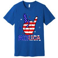 Merica Sign 4th Of July Vintage America Flag Retro Usa Funny Gift Premium T-Shirt