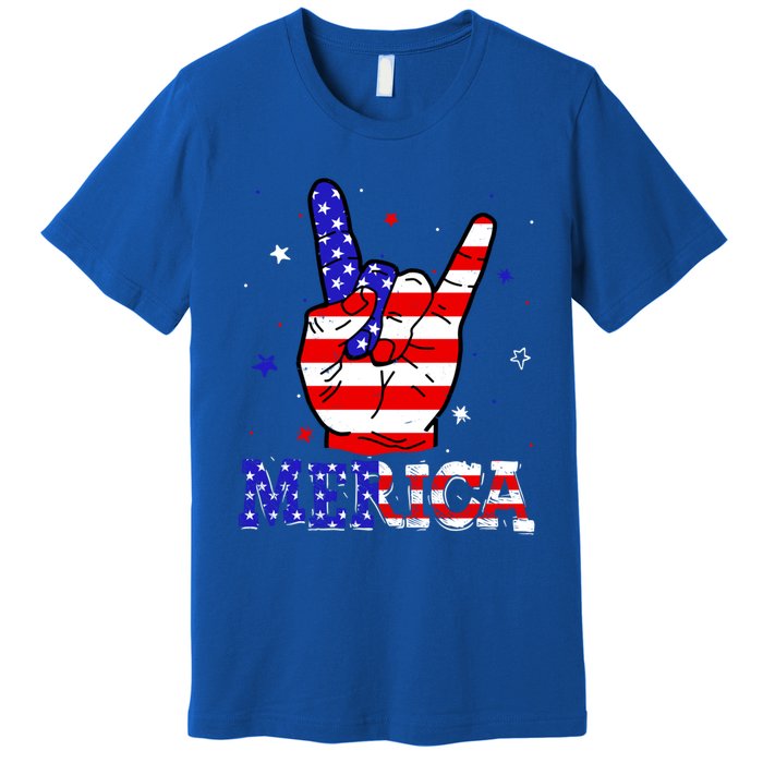 Merica Sign 4th Of July Vintage America Flag Retro Usa Funny Gift Premium T-Shirt