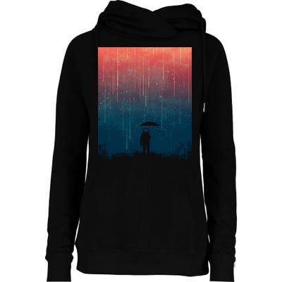 Meteor Shower Womens Funnel Neck Pullover Hood