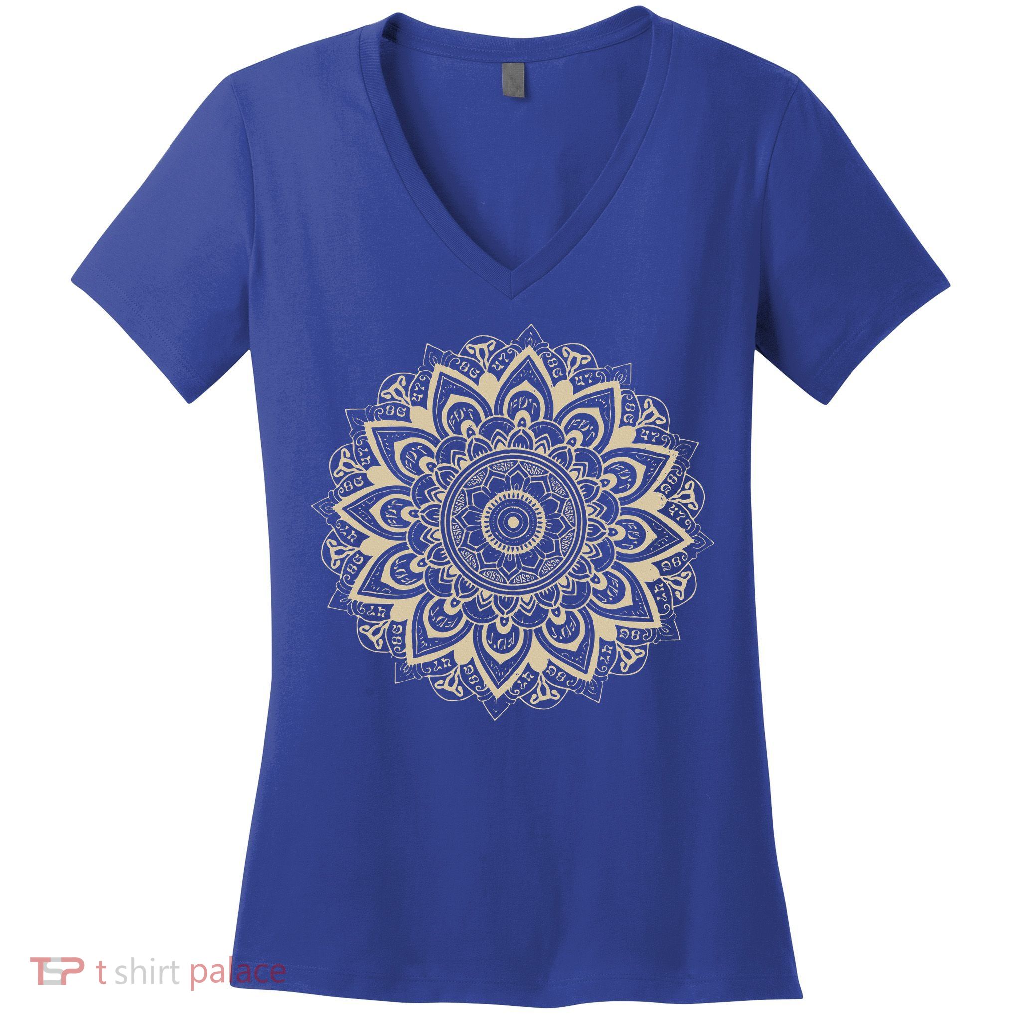 Mandala Style 86 47 Subtle Anti Trump Resist 8647  Women's V-Neck T-Shirt
