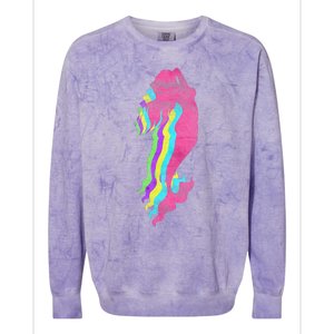 Mermaid Swimming. 80s. Colors. 1980s. Colorblast Crewneck Sweatshirt