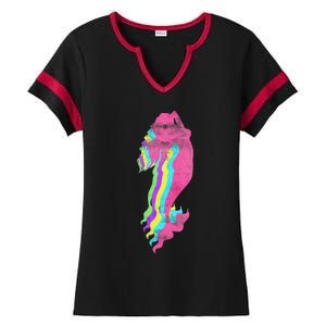 Mermaid Swimming. 80s. Colors. 1980s. Ladies Halftime Notch Neck Tee