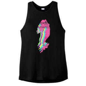 Mermaid Swimming. 80s. Colors. 1980s. Ladies PosiCharge Tri-Blend Wicking Tank