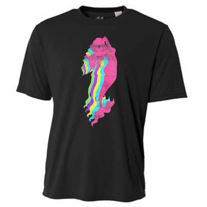 Mermaid Swimming. 80s. Colors. 1980s. Cooling Performance Crew T-Shirt