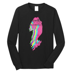 Mermaid Swimming. 80s. Colors. 1980s. Long Sleeve Shirt