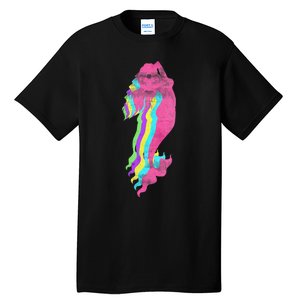 Mermaid Swimming. 80s. Colors. 1980s. Tall T-Shirt