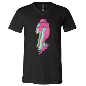 Mermaid Swimming. 80s. Colors. 1980s. V-Neck T-Shirt