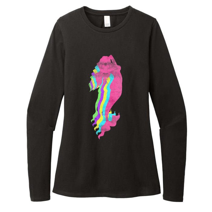 Mermaid Swimming. 80s. Colors. 1980s. Womens CVC Long Sleeve Shirt