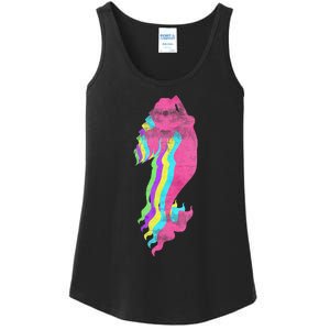 Mermaid Swimming. 80s. Colors. 1980s. Ladies Essential Tank