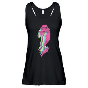 Mermaid Swimming. 80s. Colors. 1980s. Ladies Essential Flowy Tank