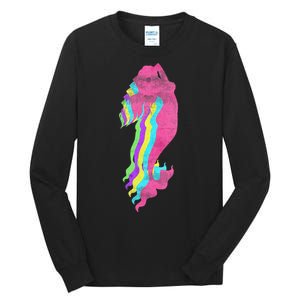 Mermaid Swimming. 80s. Colors. 1980s. Tall Long Sleeve T-Shirt