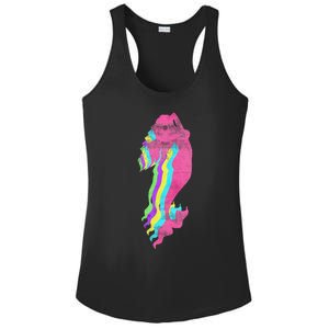 Mermaid Swimming. 80s. Colors. 1980s. Ladies PosiCharge Competitor Racerback Tank