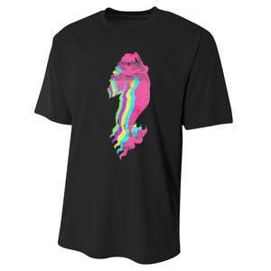 Mermaid Swimming. 80s. Colors. 1980s. Performance Sprint T-Shirt