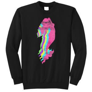 Mermaid Swimming. 80s. Colors. 1980s. Tall Sweatshirt