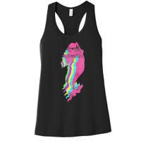 Mermaid Swimming. 80s. Colors. 1980s. Women's Racerback Tank