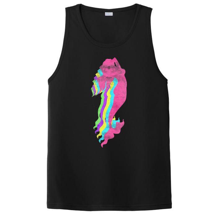 Mermaid Swimming. 80s. Colors. 1980s. PosiCharge Competitor Tank