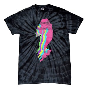 Mermaid Swimming. 80s. Colors. 1980s. Tie-Dye T-Shirt