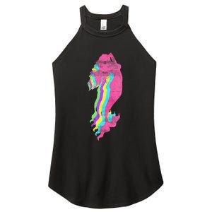 Mermaid Swimming. 80s. Colors. 1980s. Women's Perfect Tri Rocker Tank