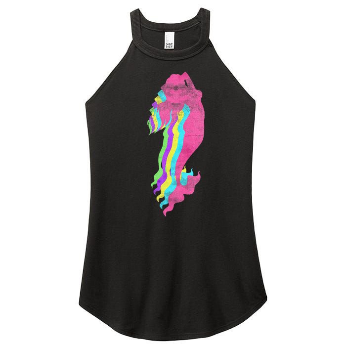 Mermaid Swimming. 80s. Colors. 1980s. Women's Perfect Tri Rocker Tank