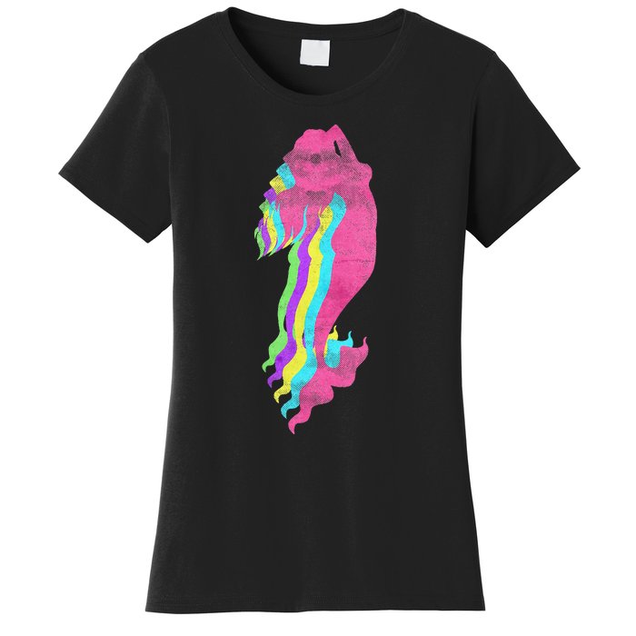 Mermaid Swimming. 80s. Colors. 1980s. Women's T-Shirt