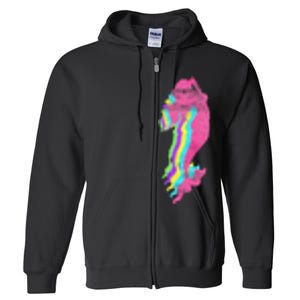 Mermaid Swimming. 80s. Colors. 1980s. Full Zip Hoodie