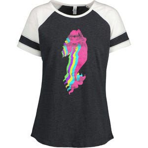 Mermaid Swimming. 80s. Colors. 1980s. Enza Ladies Jersey Colorblock Tee