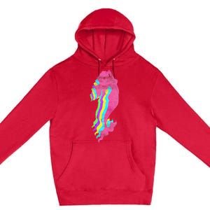 Mermaid Swimming. 80s. Colors. 1980s. Premium Pullover Hoodie