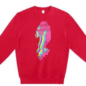 Mermaid Swimming. 80s. Colors. 1980s. Premium Crewneck Sweatshirt