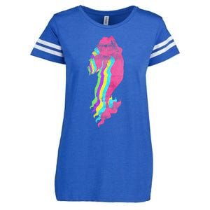 Mermaid Swimming. 80s. Colors. 1980s. Enza Ladies Jersey Football T-Shirt