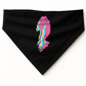 Mermaid Swimming. 80s. Colors. 1980s. USA-Made Doggie Bandana