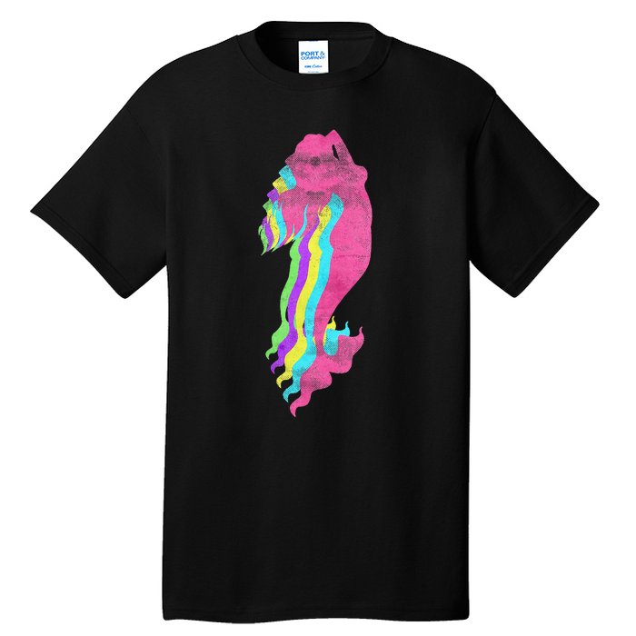 Mermaid Swimming. 80s. Colors. 1980s. Tall T-Shirt