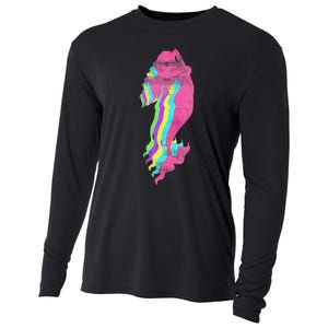 Mermaid Swimming. 80s. Colors. 1980s. Cooling Performance Long Sleeve Crew