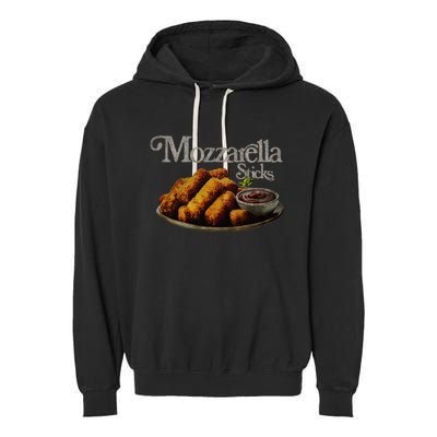 Mozzarella Sticks 90S  Mozzarella Stick Lover Bread Garment-Dyed Fleece Hoodie