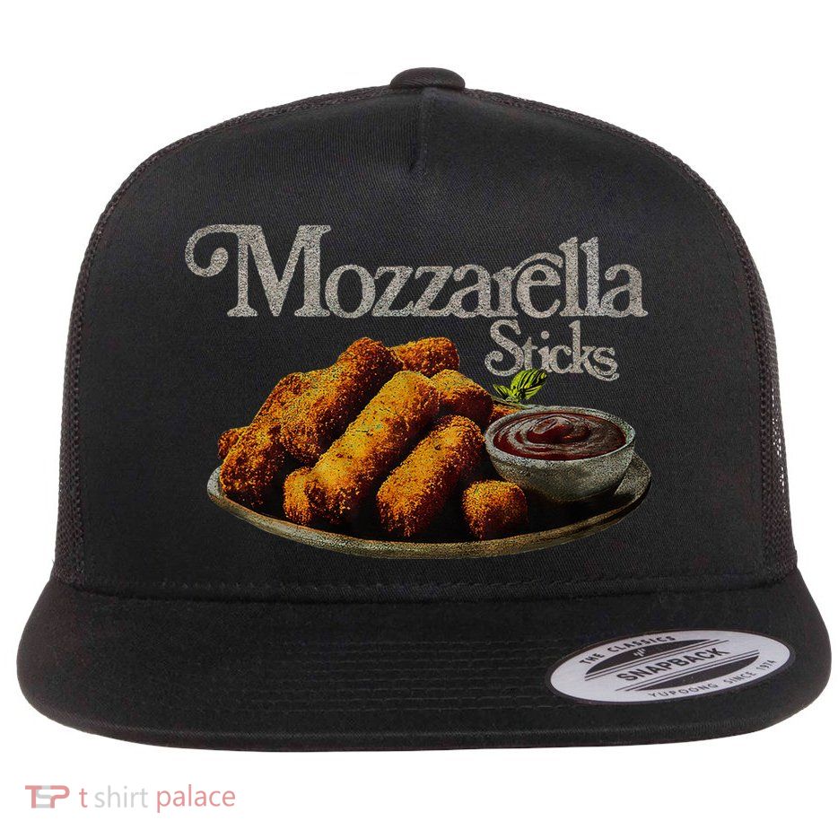 Mozzarella Sticks 90S  Mozzarella Stick Lover Bread Flat Bill Trucker Hat