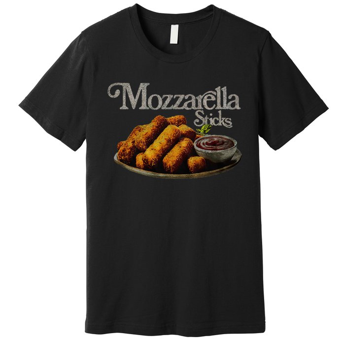 Mozzarella Sticks 90S  Mozzarella Stick Lover Bread Premium T-Shirt