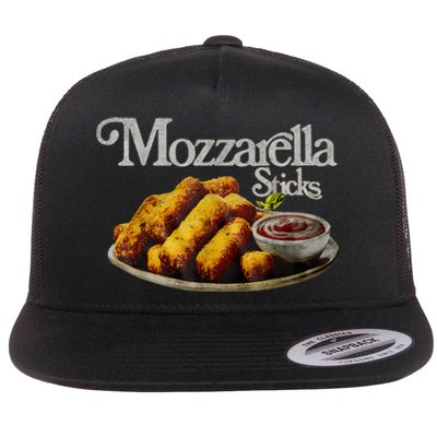 Mozzarella Sticks 90S Mozzarella Stick Lover Bread Flat Bill Trucker Hat