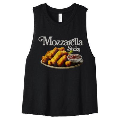 Mozzarella Sticks 90S Mozzarella Stick Lover Bread Women's Racerback Cropped Tank