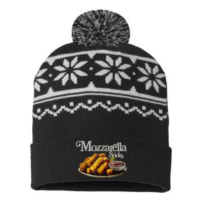 Mozzarella Sticks 90S Mozzarella Stick Lover Bread USA-Made Snowflake Beanie