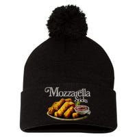 Mozzarella Sticks 90s Mozzarella Stick Lover Bread Pom Pom 12in Knit Beanie