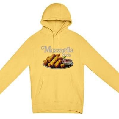 Mozzarella Sticks 90s Mozzarella Stick Lover Bread Premium Pullover Hoodie