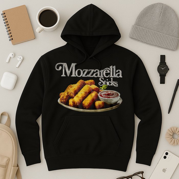 Mozzarella Sticks 90s Mozzarella Stick Lover Bread Hoodie
