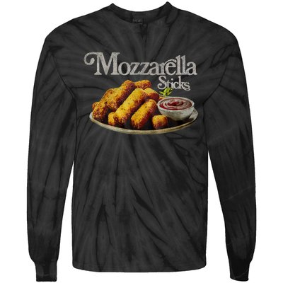 Mozzarella Sticks 90s Mozzarella Stick Lover Bread Tie-Dye Long Sleeve Shirt