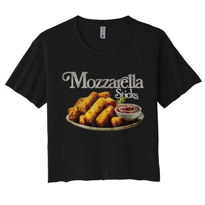Mozzarella Sticks 90s Mozzarella Stick Lover Bread Crop Top